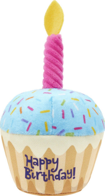 HKM-0567485 Plush Birthday-Themed Dog Toy Set - Cake, Gift Box, and Bone Options