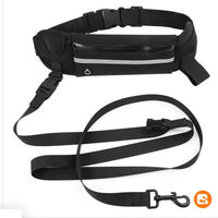 HKM-0567613 Reflective Waist Bag with Traction Leash for Running Dogs - Durable Nylon, Available in Multiple Colors