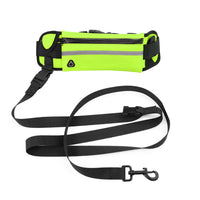 HKM-0567613 Reflective Waist Bag with Traction Leash for Running Dogs - Durable Nylon, Available in Multiple Colors
