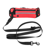 HKM-0567613 Reflective Waist Bag with Traction Leash for Running Dogs - Durable Nylon, Available in Multiple Colors