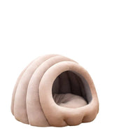 HKM-0567869 Universal Fully Enclosed Cat Nest - Flannel Non-Slip Pet Bed in Smokey Blue and Bean Pink