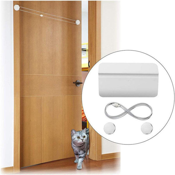 HKM-056787 Large Plastic Pet Door with Direction Control - White, 25*14*3.5CM, 1.1M Rope Length