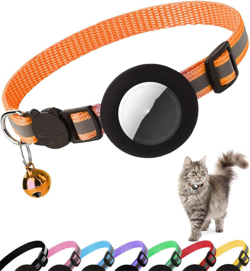 HKM-0569789 Reflective Anti-Lost Pet Collar for Cats and Dogs, Striped Design, Multiple Colors Available