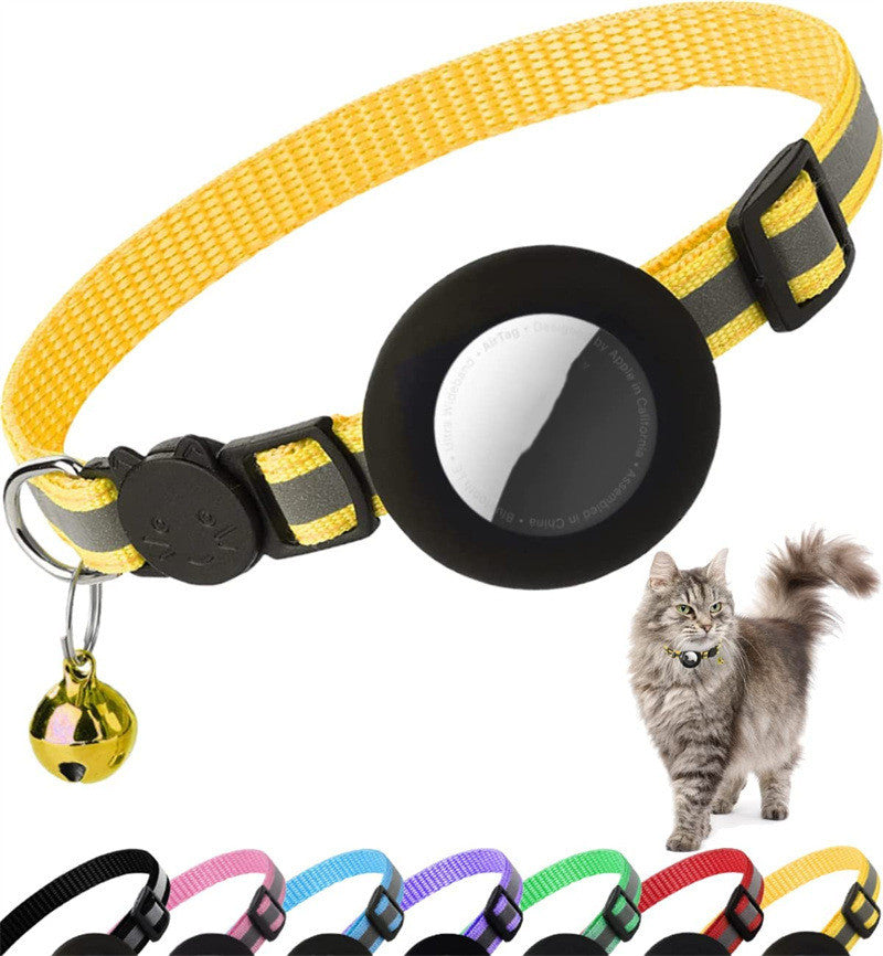 HKM-0569789 Reflective Anti-Lost Pet Collar for Cats and Dogs, Striped Design, Multiple Colors Available
