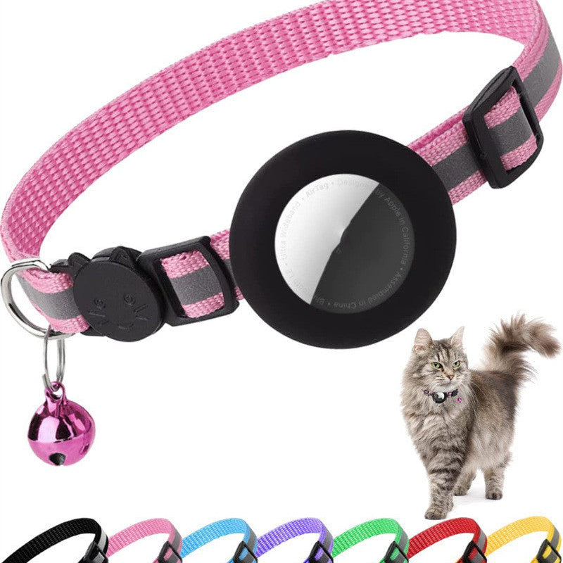 HKM-0569789 Reflective Anti-Lost Pet Collar for Cats and Dogs, Striped Design, Multiple Colors Available