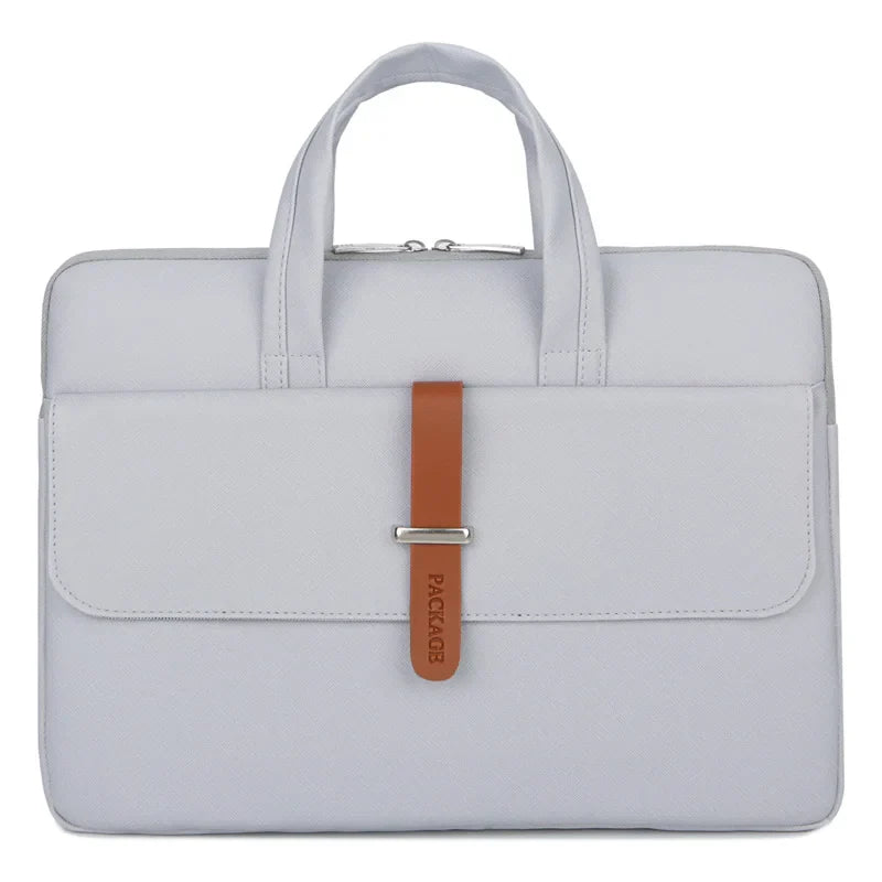 HKM-056979 Unisex Waterproof PU Leather Briefcase with Trolley Slot for Laptops - 36*26*3cm
