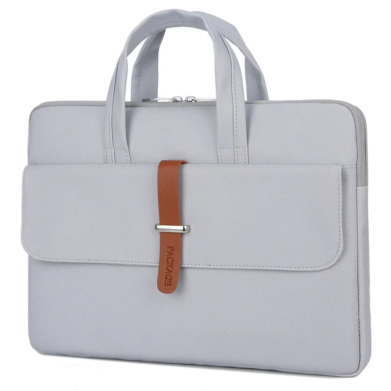 HKM-056979 Unisex Waterproof PU Leather Briefcase with Trolley Slot for Laptops - 36*26*3cm