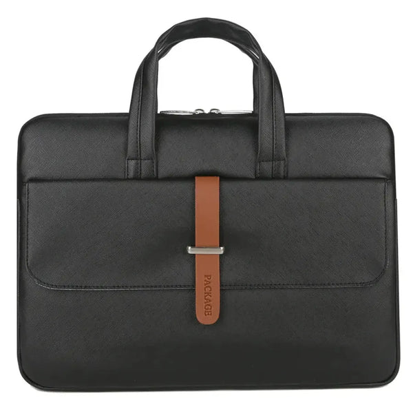 HKM-056979 Unisex Waterproof PU Leather Briefcase with Trolley Slot for Laptops - 36*26*3cm