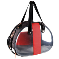 HKM-0570045 Transparent Pet Carrier Backpack for Cats and Dogs - Sky Blue, Dark Gray, Rose Red - Medium Soft Structure, 39x27x30cm, Up to 10kg Capacity