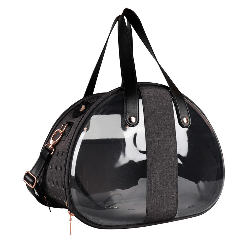 HKM-0570045 Transparent Pet Carrier Backpack for Cats and Dogs - Sky Blue, Dark Gray, Rose Red - Medium Soft Structure, 39x27x30cm, Up to 10kg Capacity