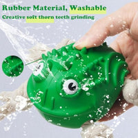 HKM-0571069 Indestructible Toad Shape Rubber Dog Toy for Aggressive Chewers - Squeaky, Chew-Resistant, and Dental Health Enhancer