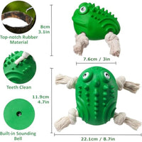 HKM-0571069 Indestructible Toad Shape Rubber Dog Toy for Aggressive Chewers - Squeaky, Chew-Resistant, and Dental Health Enhancer