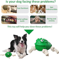 HKM-0571069 Indestructible Toad Shape Rubber Dog Toy for Aggressive Chewers - Squeaky, Chew-Resistant, and Dental Health Enhancer