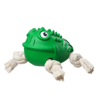 HKM-0571069 Indestructible Toad Shape Rubber Dog Toy for Aggressive Chewers - Squeaky, Chew-Resistant, and Dental Health Enhancer