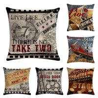 HKM-057107 Retro Linen Sofa Pillow Cover for Bay Window and Car Cushion – American Country Style, 45x45cm