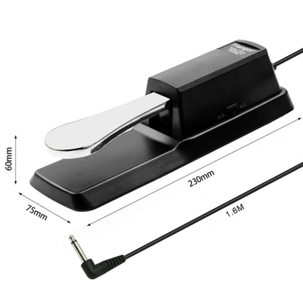 HKM-057107 Universal Electronic Piano Sustain Pedal with 1.7m Cable, 6.5mm Interface, Metal and ABS Construction