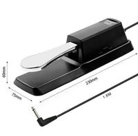 HKM-057107 Universal Electronic Piano Sustain Pedal with 1.7m Cable, 6.5mm Interface, Metal and ABS Construction