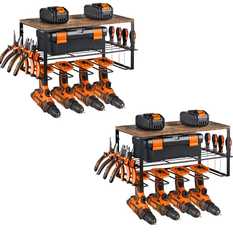 HKM-057171 Wall Mounted Wooden Tool Storage Organizer for Efficient Space Management