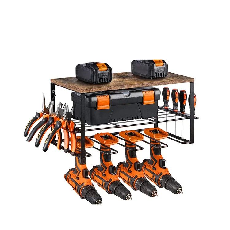 HKM-057171 Wall Mounted Wooden Tool Storage Organizer for Efficient Space Management