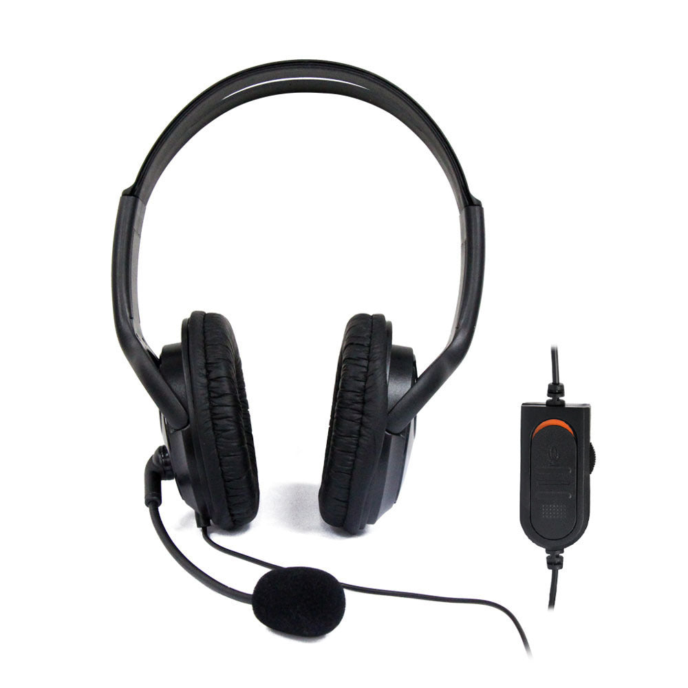 HKM-057171 Wired Double-Sided Headset for Gaming and Computer Use with Microphone