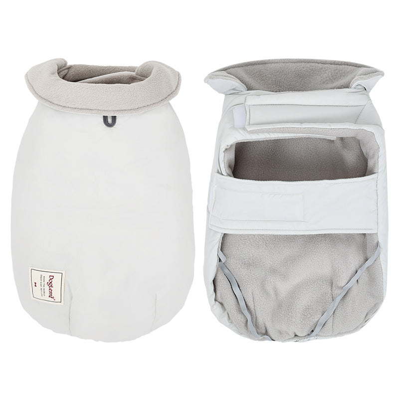 HKM-0573245 Cotton-Padded Turtleneck Vest for Dogs - Warm Solid Color Cold-Proof Pet Clothing