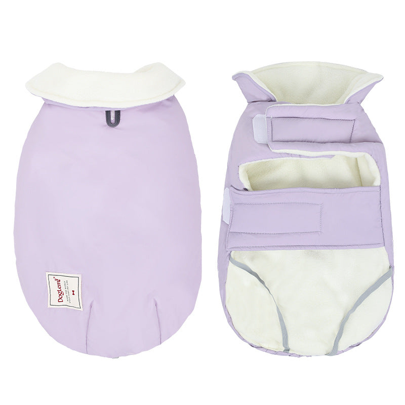 HKM-0573245 Cotton-Padded Turtleneck Vest for Dogs - Warm Solid Color Cold-Proof Pet Clothing