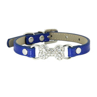 HKM-0573373 Cute Cat Traction Rope with Crystal Diamond Accent - Adjustable PU Pet Collar in Multiple Colors