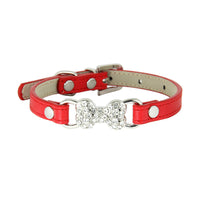 HKM-0573373 Cute Cat Traction Rope with Crystal Diamond Accent - Adjustable PU Pet Collar in Multiple Colors