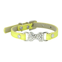 HKM-0573373 Cute Cat Traction Rope with Crystal Diamond Accent - Adjustable PU Pet Collar in Multiple Colors