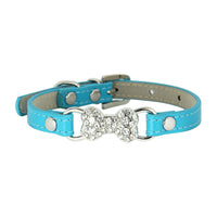 HKM-0573373 Cute Cat Traction Rope with Crystal Diamond Accent - Adjustable PU Pet Collar in Multiple Colors