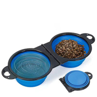 HKM-0573757 Folding Silicone Pet Bowl Set for Dogs and Cats - Multi-functional Outdoor Feeding Solutions