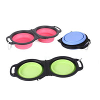 HKM-0573757 Folding Silicone Pet Bowl Set for Dogs and Cats - Multi-functional Outdoor Feeding Solutions