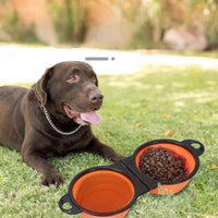 HKM-0573757 Folding Silicone Pet Bowl Set for Dogs and Cats - Multi-functional Outdoor Feeding Solutions