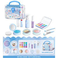 HKM-057427 Kids Pretend Play Makeup Case Set with Brush Tools - Ideal Beauty Toy for Children Ages 2 to 14
