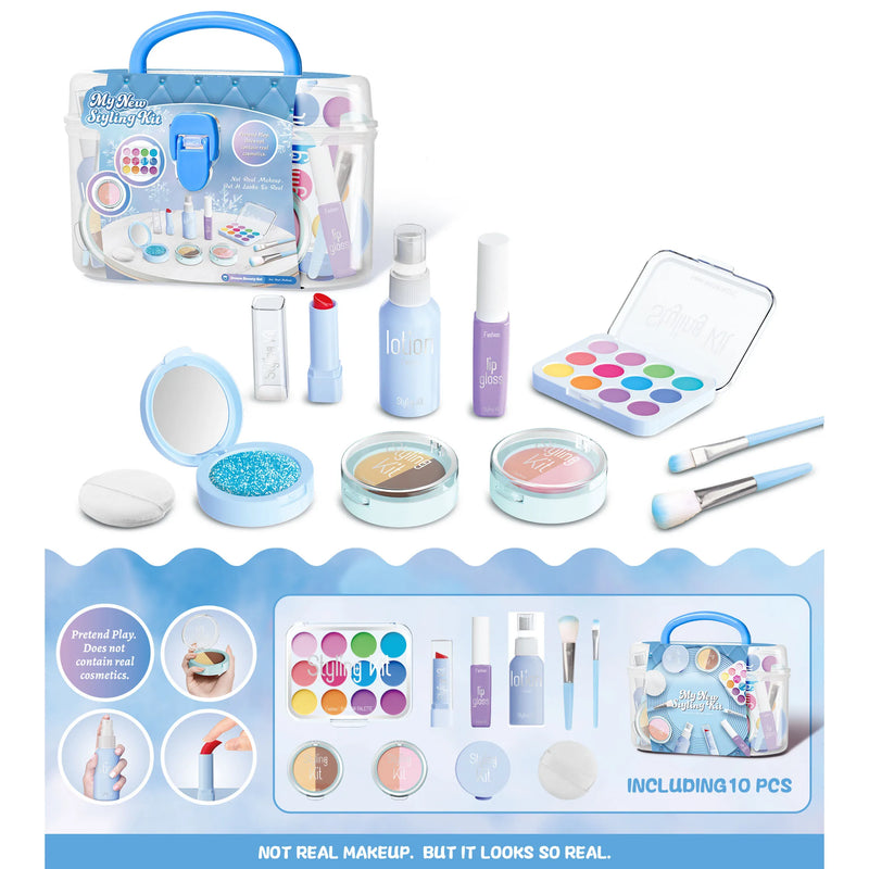 HKM-057427 Kids Pretend Play Makeup Case Set with Brush Tools - Ideal Beauty Toy for Children Ages 2 to 14