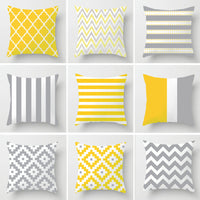 HKM-057491 Soft Striped Pillowcase for Office and Home Decor - 45x45cm, Crystal Soft Material, Single-Sided Print