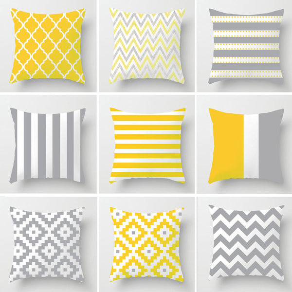 HKM-057491 Soft Striped Pillowcase for Office and Home Decor - 45x45cm, Crystal Soft Material, Single-Sided Print