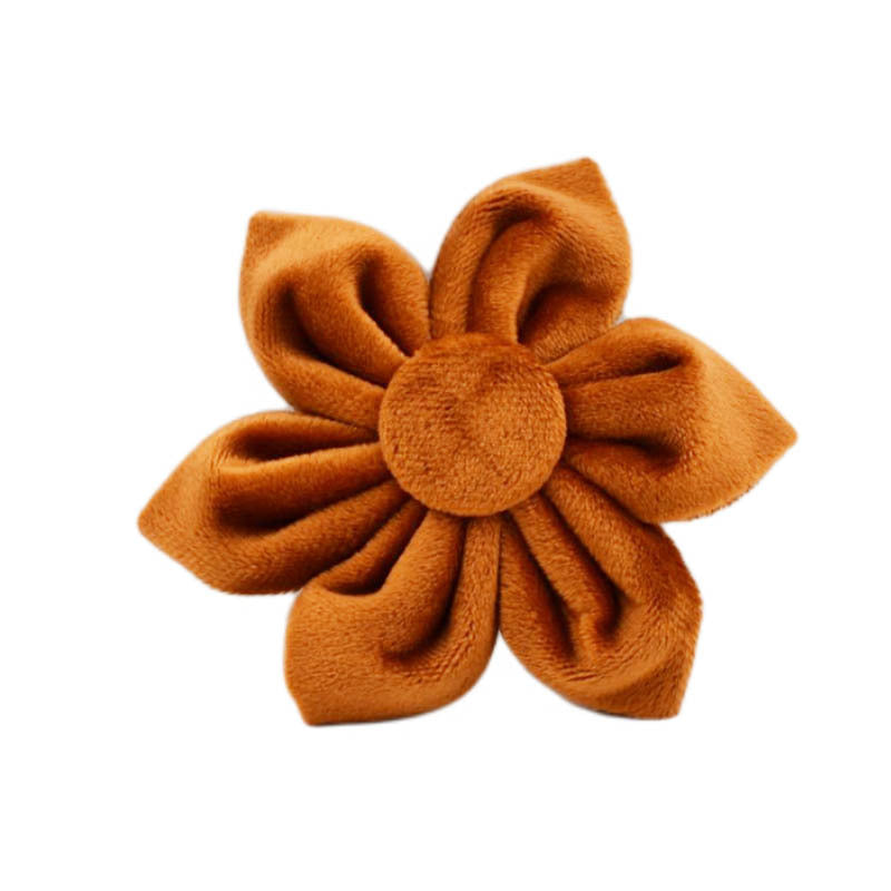 HKM-0575037 Stylish Velvet Fabric Dog Collar with Bow and Flower Accessories