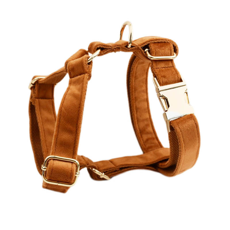 HKM-0575037 Stylish Velvet Fabric Dog Collar with Bow and Flower Accessories