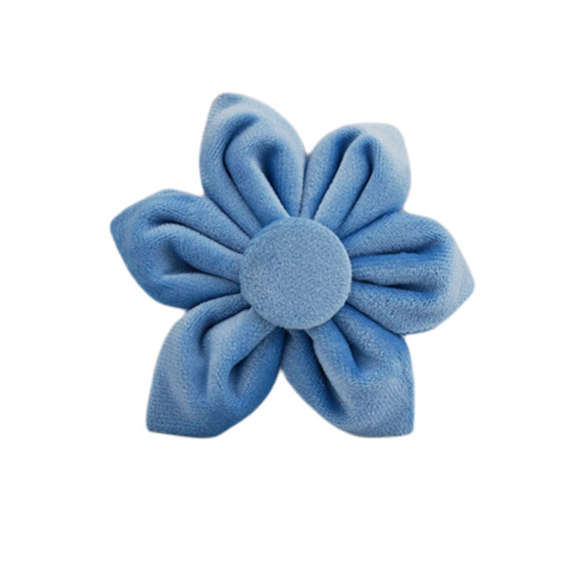 HKM-0575037 Stylish Velvet Fabric Dog Collar with Bow and Flower Accessories