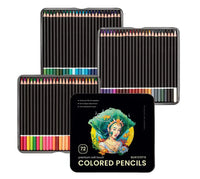 HKM-057555 72 Professional Coloured Pencils Set with 3 Sketchbooks, Pre-Sharpened, Travel-Friendly, Ideal for Artists
