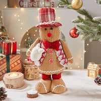 HKM-057555 Gingerbread Man Christmas Ornaments - Cloth Decorations in Red and White Hats, Candy Box Options Available
