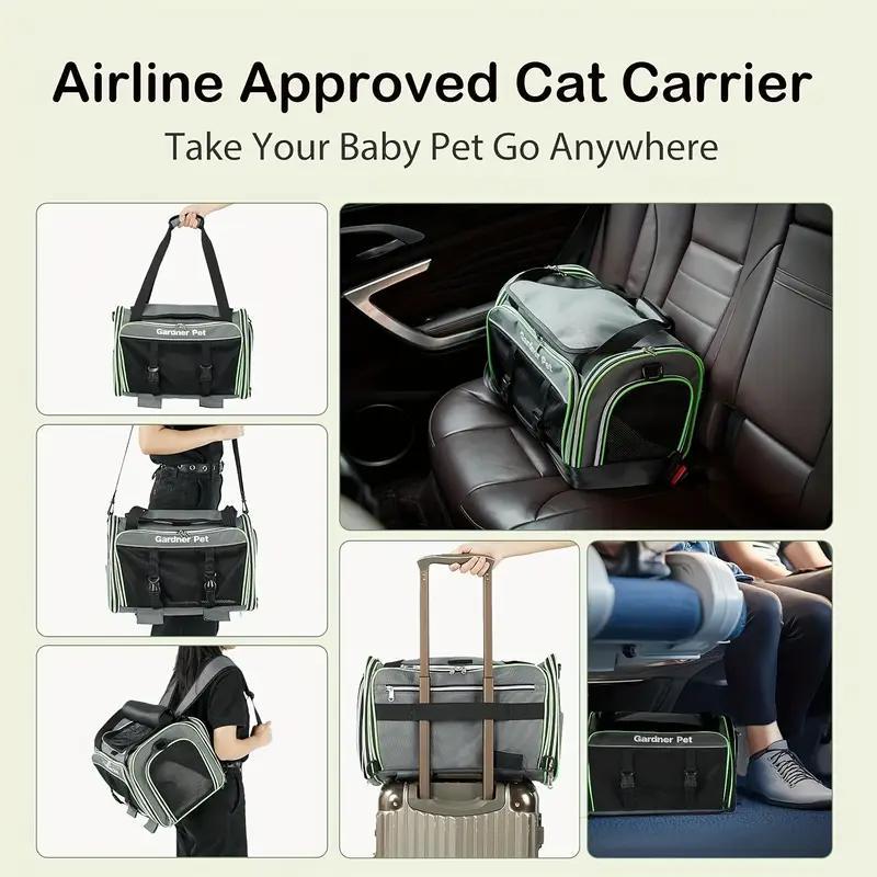 HKM-0575805 Expandable and Foldable Pet Carrier with Wheels for Cats and Small Dogs, Soft-Sided and Airline-Approved