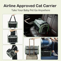 HKM-0575805 Expandable and Foldable Pet Carrier with Wheels for Cats and Small Dogs, Soft-Sided and Airline-Approved