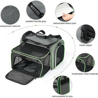 HKM-0575805 Expandable and Foldable Pet Carrier with Wheels for Cats and Small Dogs, Soft-Sided and Airline-Approved