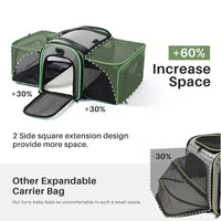 HKM-0575805 Expandable and Foldable Pet Carrier with Wheels for Cats and Small Dogs, Soft-Sided and Airline-Approved