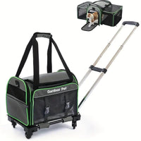 HKM-0575805 Expandable and Foldable Pet Carrier with Wheels for Cats and Small Dogs, Soft-Sided and Airline-Approved