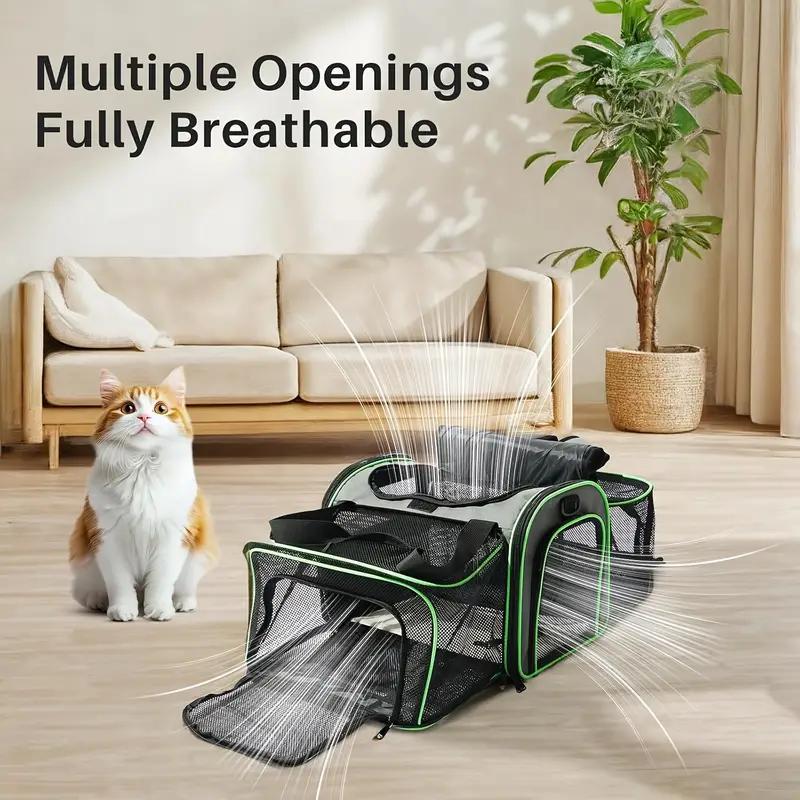 HKM-0575805 Expandable and Foldable Pet Carrier with Wheels for Cats and Small Dogs, Soft-Sided and Airline-Approved