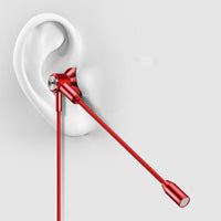 HKM-057619 Double Wheat Wired In-Ear Earbud Headset with Microphone – Rose Gold, Red, Gun Black Options