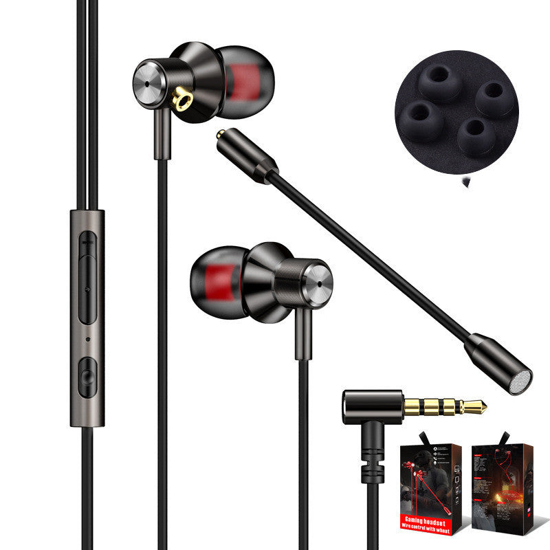 HKM-057619 Double Wheat Wired In-Ear Earbud Headset with Microphone – Rose Gold, Red, Gun Black Options